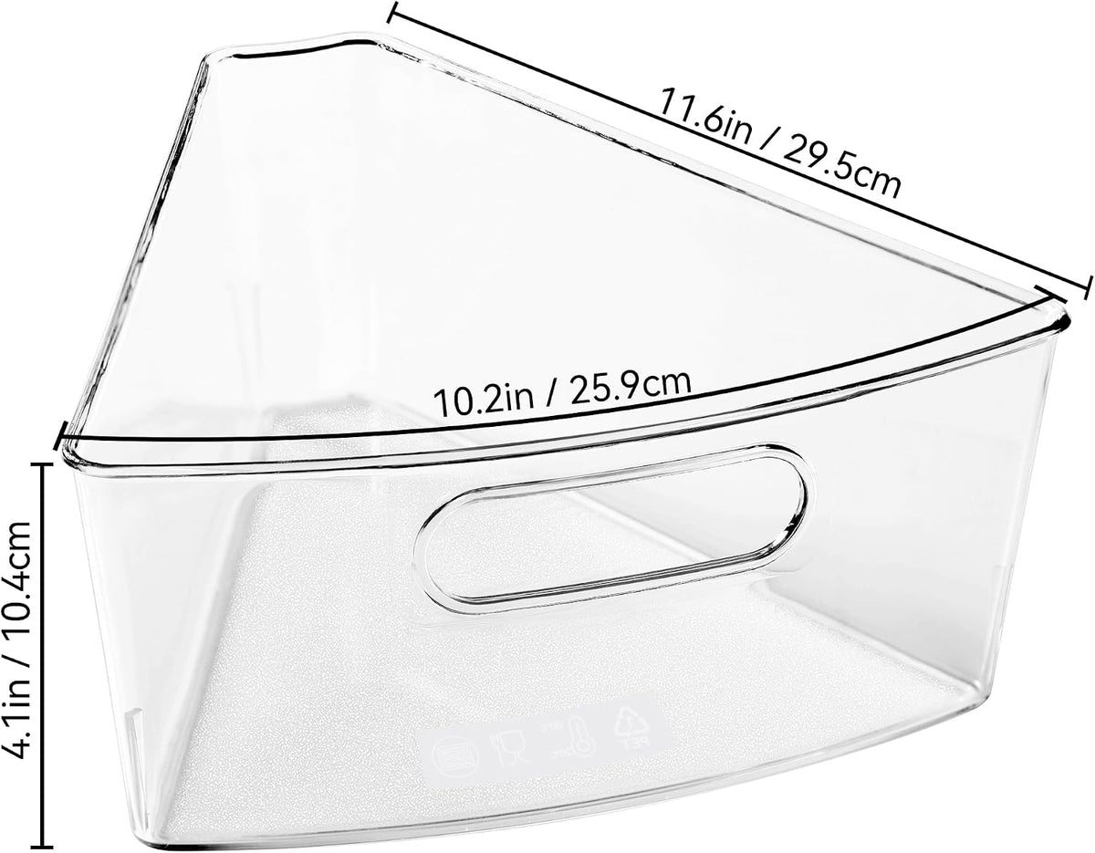 Lazy Susan Cabinet Organizer Bins for Kitchen, 1/8 Wedge