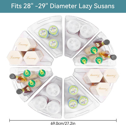 Lazy Susan Cabinet Organizer Bins for Kitchen, 1/8 Wedge