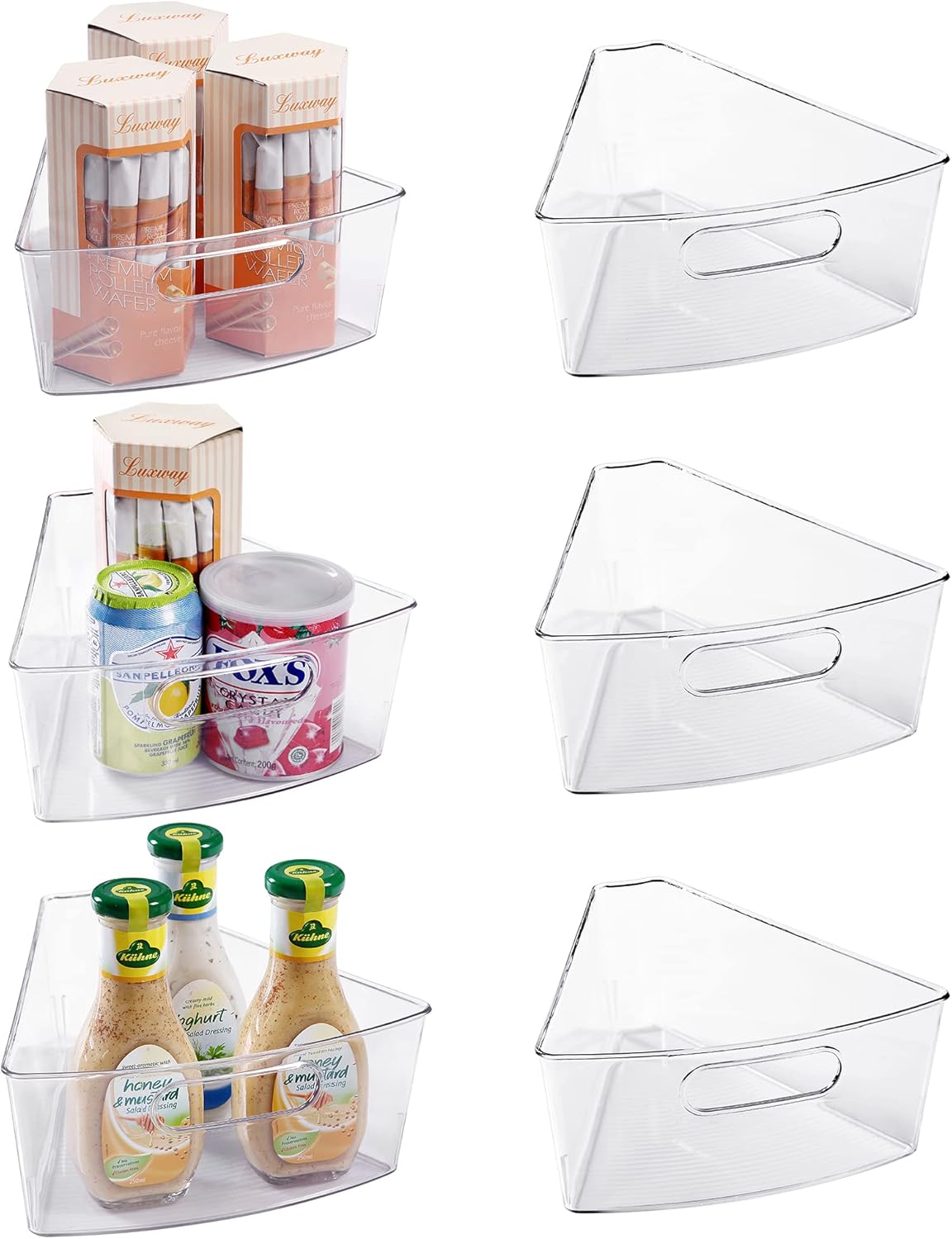 Lazy Susan Cabinet Organizer Bins for Kitchen, 1/8 Wedge