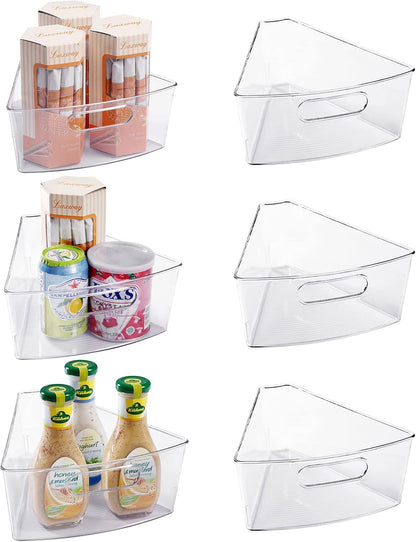 Lazy Susan Cabinet Organizer Bins for Kitchen, 1/8 Wedge