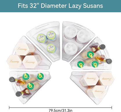 Lazy Susan Cabinet Organizer Bins for Kitchen, 1/8 Wedge