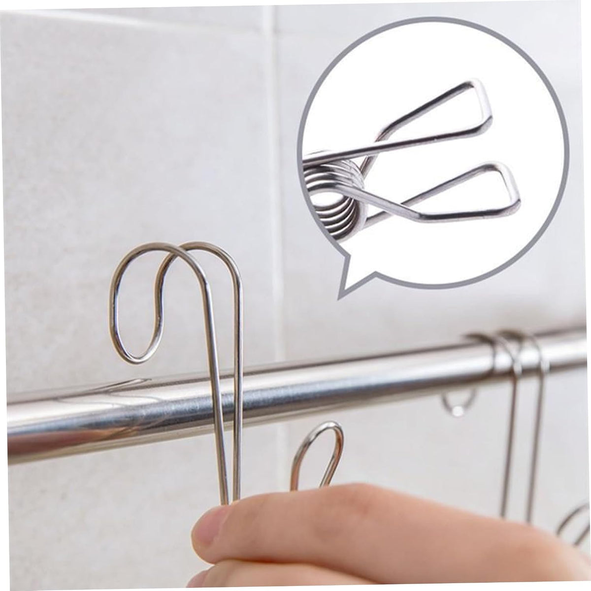 10PCS Stainless Steel Tea Bag Clips with Hook Design, Rust-Resistant Metal Tea Bag Holder for Mug, Squeezer, Accessories for Loose, Silver