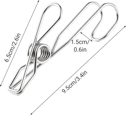 10PCS Stainless Steel Tea Bag Clips with Hook Design, Rust-Resistant Metal Tea Bag Holder for Mug, Squeezer, Accessories for Loose, Silver
