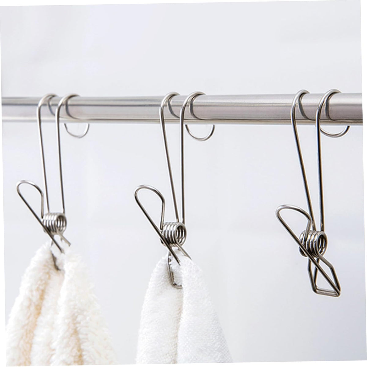10PCS Stainless Steel Tea Bag Clips with Hook Design, Rust-Resistant Metal Tea Bag Holder for Mug, Squeezer, Accessories for Loose, Silver
