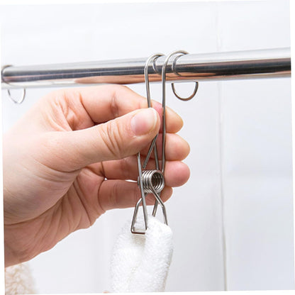 10PCS Stainless Steel Tea Bag Clips with Hook Design, Rust-Resistant Metal Tea Bag Holder for Mug, Squeezer, Accessories for Loose, Silver