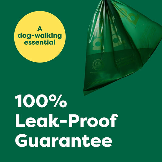 Dog Poop Bag Holder, Durable and Guaranteed Leakproof, Unscented, Dispenser with Starter Roll