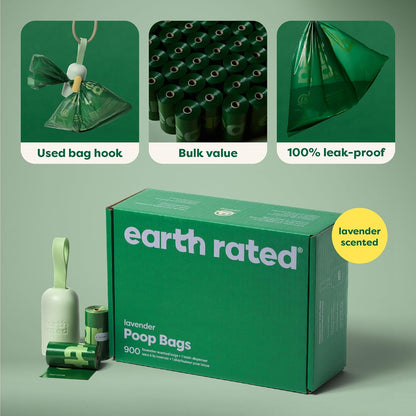 Dog Poop Bag Holder, Durable and Guaranteed Leakproof, Unscented, Dispenser with Starter Roll