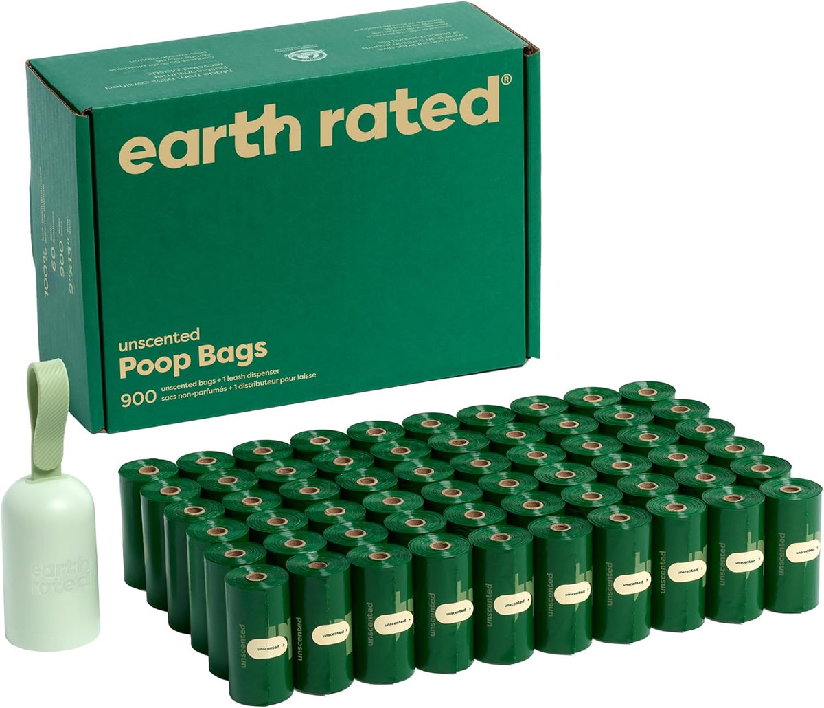 Dog Poop Bag Holder, Durable and Guaranteed Leakproof, Unscented, Dispenser with Starter Roll