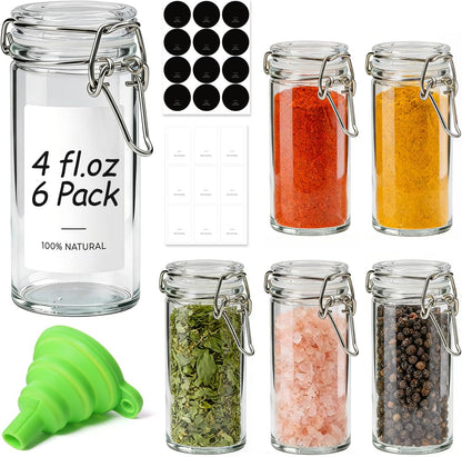 Glass Pantry Jars with Airtight Lids 0.7 Gal 2 Pack Wide Mouth Flour | BPA-free food-grade glass, wire clamp seal, wide mouth, 88 oz, bulk flour & sugar, rice, sourdough starter, candy & cookie