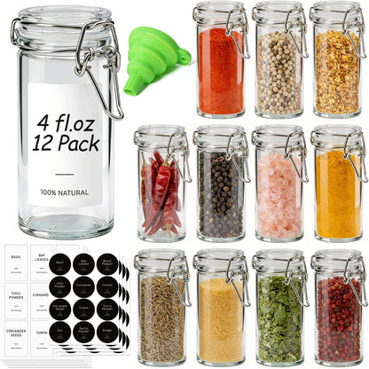 Glass Pantry Jars with Airtight Lids 0.7 Gal 2 Pack Wide Mouth Flour | BPA-free food-grade glass, wire clamp seal, wide mouth, 88 oz, bulk flour & sugar, rice, sourdough starter, candy & cookie