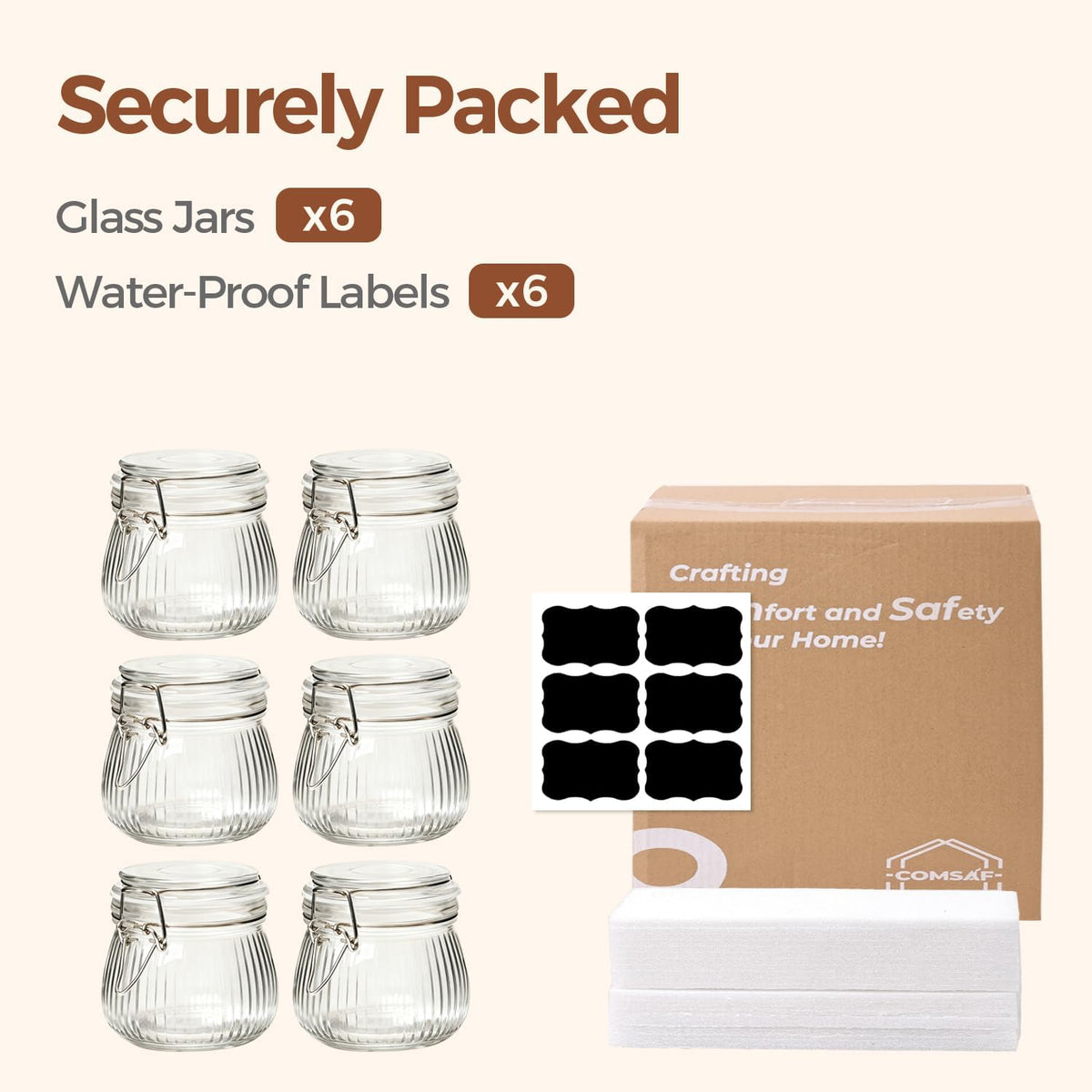 Glass Pantry Jars with Airtight Lids 0.7 Gal 2 Pack Wide Mouth Flour | BPA-free food-grade glass, wire clamp seal, wide mouth, 88 oz, bulk flour & sugar, rice, sourdough starter, candy & cookie
