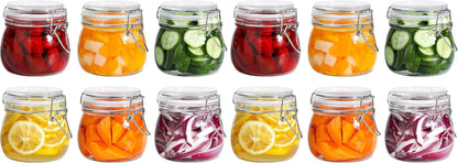 Glass Pantry Jars with Airtight Lids 0.7 Gal 2 Pack Wide Mouth Flour | BPA-free food-grade glass, wire clamp seal, wide mouth, 88 oz, bulk flour & sugar, rice, sourdough starter, candy & cookie