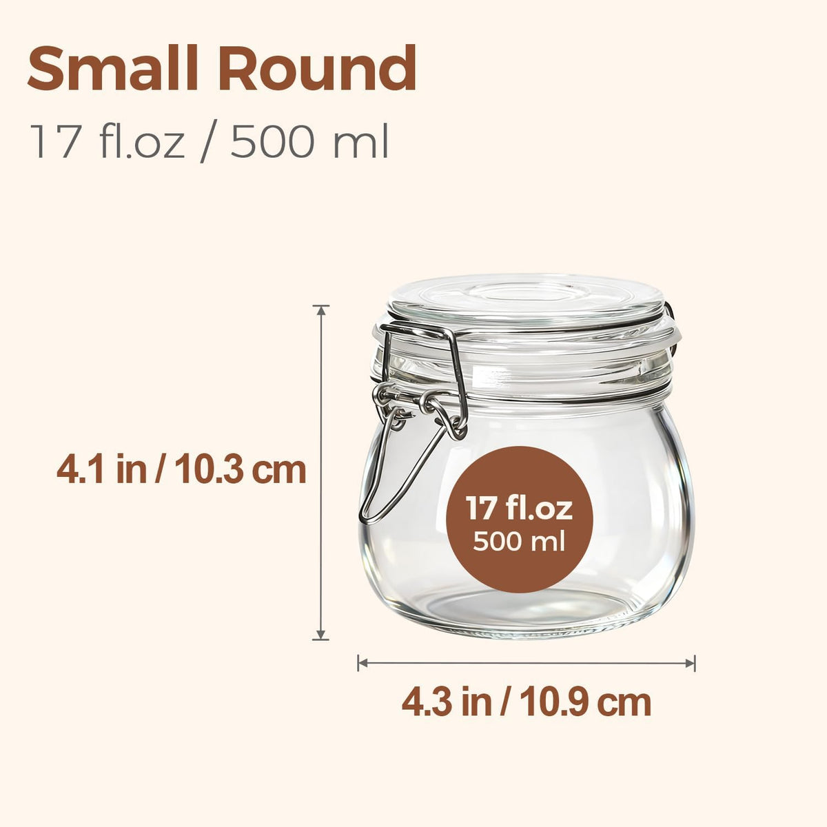 Glass Pantry Jars with Airtight Lids 0.7 Gal 2 Pack Wide Mouth Flour | BPA-free food-grade glass, wire clamp seal, wide mouth, 88 oz, bulk flour & sugar, rice, sourdough starter, candy & cookie
