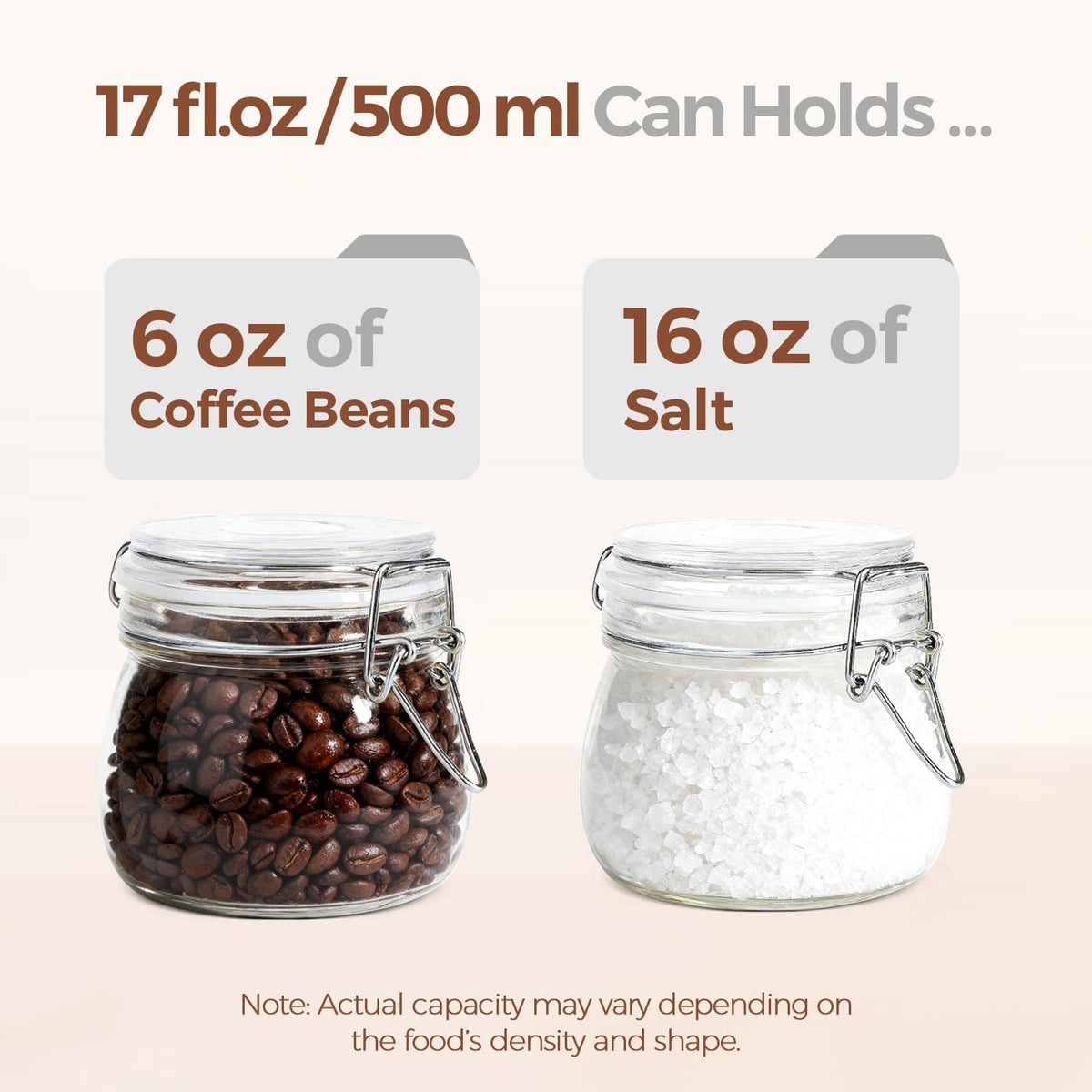 Glass Pantry Jars with Airtight Lids 0.7 Gal 2 Pack Wide Mouth Flour | BPA-free food-grade glass, wire clamp seal, wide mouth, 88 oz, bulk flour & sugar, rice, sourdough starter, candy & cookie