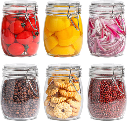 Glass Pantry Jars with Airtight Lids 0.7 Gal 2 Pack Wide Mouth Flour | BPA-free food-grade glass, wire clamp seal, wide mouth, 88 oz, bulk flour & sugar, rice, sourdough starter, candy & cookie