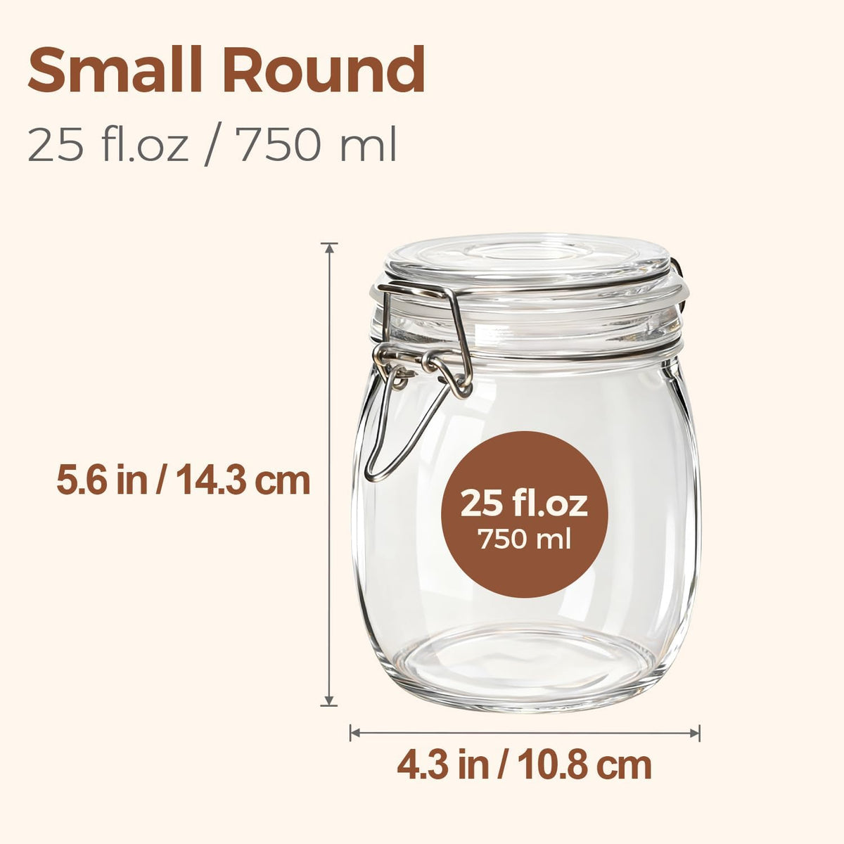 Glass Pantry Jars with Airtight Lids 0.7 Gal 2 Pack Wide Mouth Flour | BPA-free food-grade glass, wire clamp seal, wide mouth, 88 oz, bulk flour & sugar, rice, sourdough starter, candy & cookie
