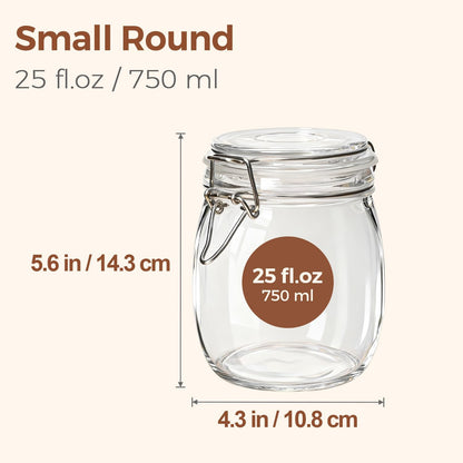 Glass Pantry Jars with Airtight Lids 0.7 Gal 2 Pack Wide Mouth Flour | BPA-free food-grade glass, wire clamp seal, wide mouth, 88 oz, bulk flour & sugar, rice, sourdough starter, candy & cookie