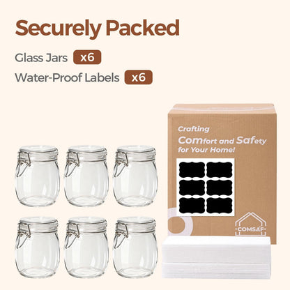Glass Pantry Jars with Airtight Lids 0.7 Gal 2 Pack Wide Mouth Flour | BPA-free food-grade glass, wire clamp seal, wide mouth, 88 oz, bulk flour & sugar, rice, sourdough starter, candy & cookie