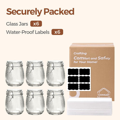 Glass Pantry Jars with Airtight Lids 0.7 Gal 2 Pack Wide Mouth Flour | BPA-free food-grade glass, wire clamp seal, wide mouth, 88 oz, bulk flour & sugar, rice, sourdough starter, candy & cookie
