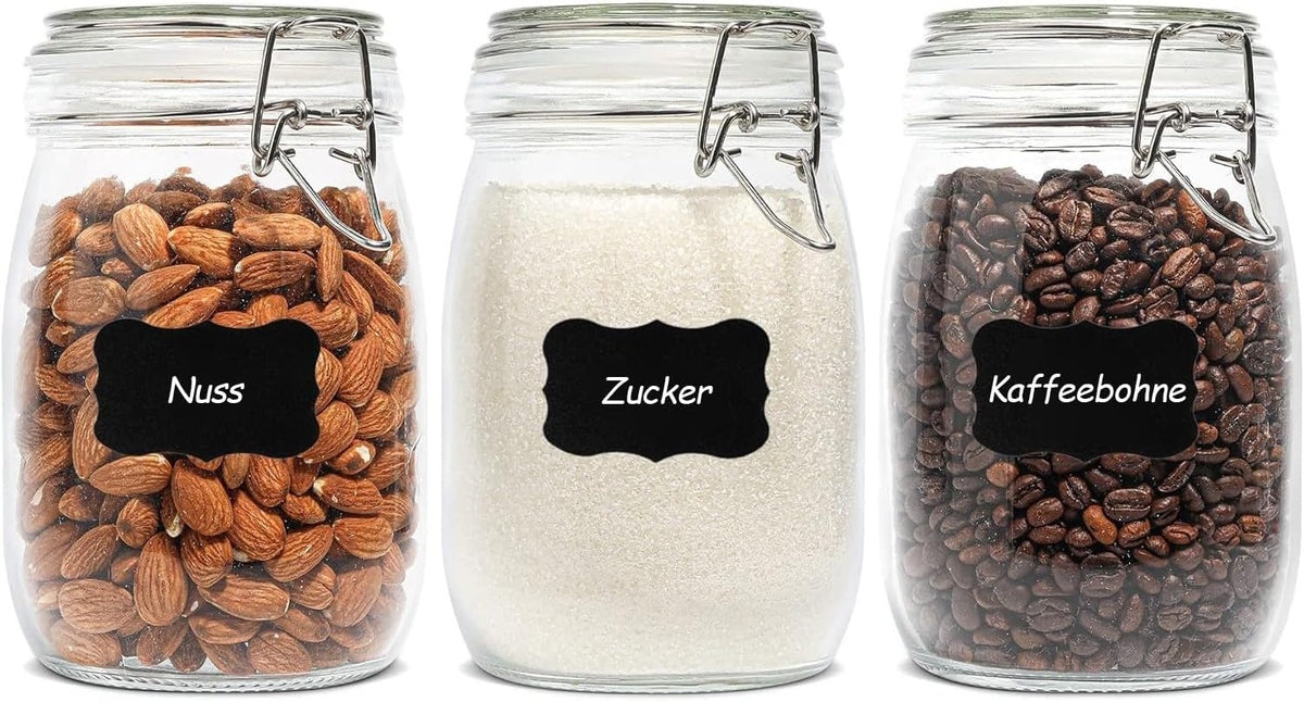 Glass Pantry Jars with Airtight Lids 0.7 Gal 2 Pack Wide Mouth Flour | BPA-free food-grade glass, wire clamp seal, wide mouth, 88 oz, bulk flour & sugar, rice, sourdough starter, candy & cookie