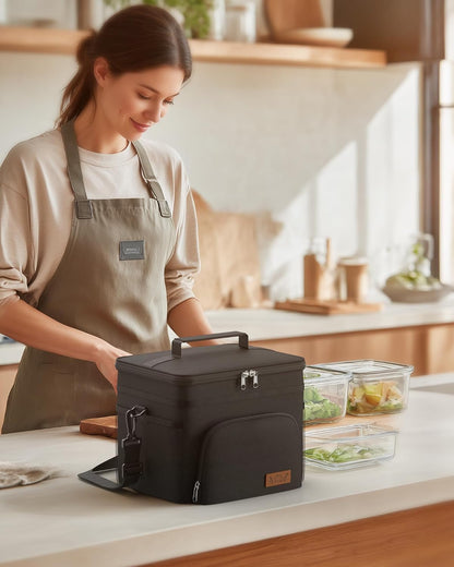 Insulated Lunch Box Men Women Leak-Proof Cooler Lunch Bag 9L