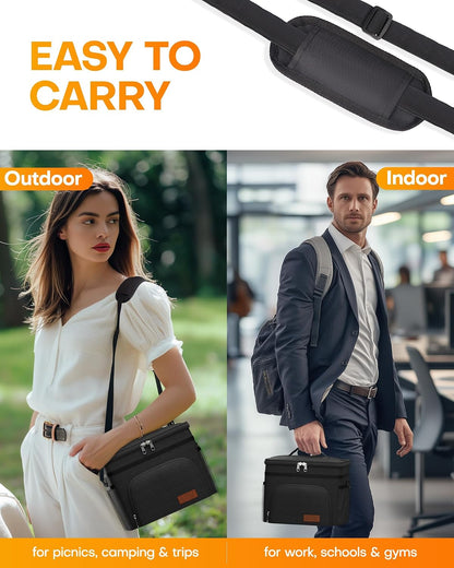 Insulated Lunch Box Men Women Leak-Proof Cooler Lunch Bag 9L