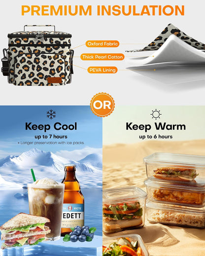 Insulated Lunch Box Men Women Leak-Proof Cooler Lunch Bag 9L