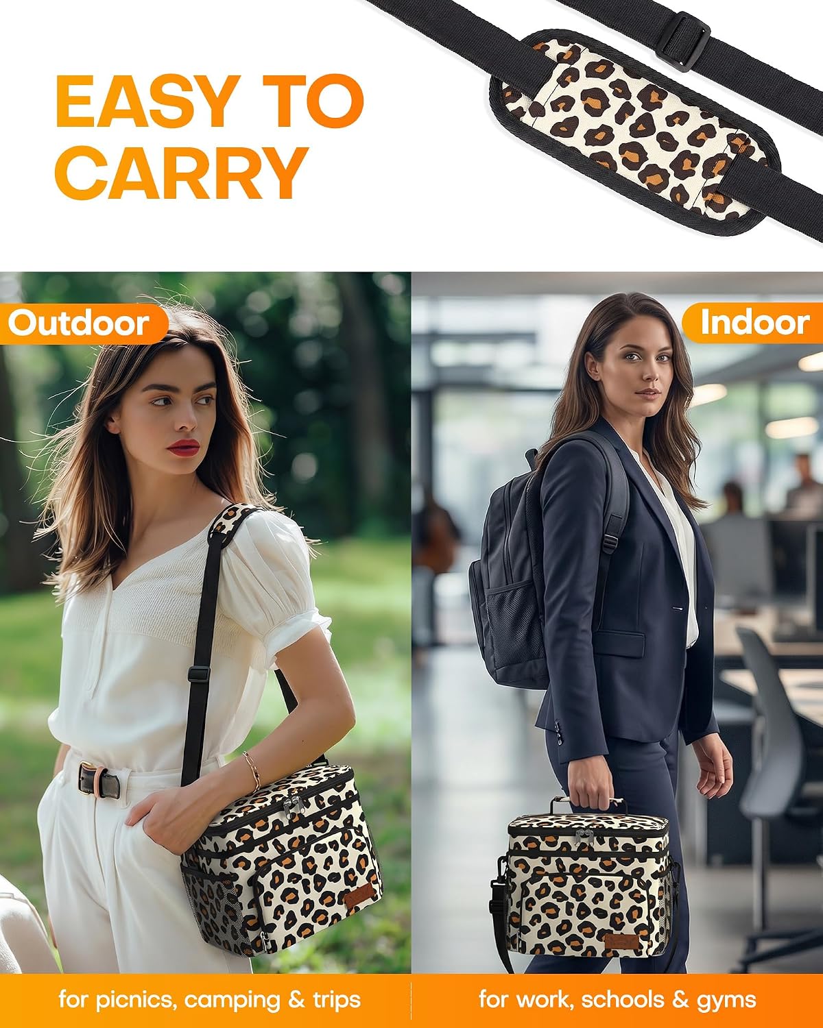 Insulated Lunch Box Men Women Leak-Proof Cooler Lunch Bag 9L