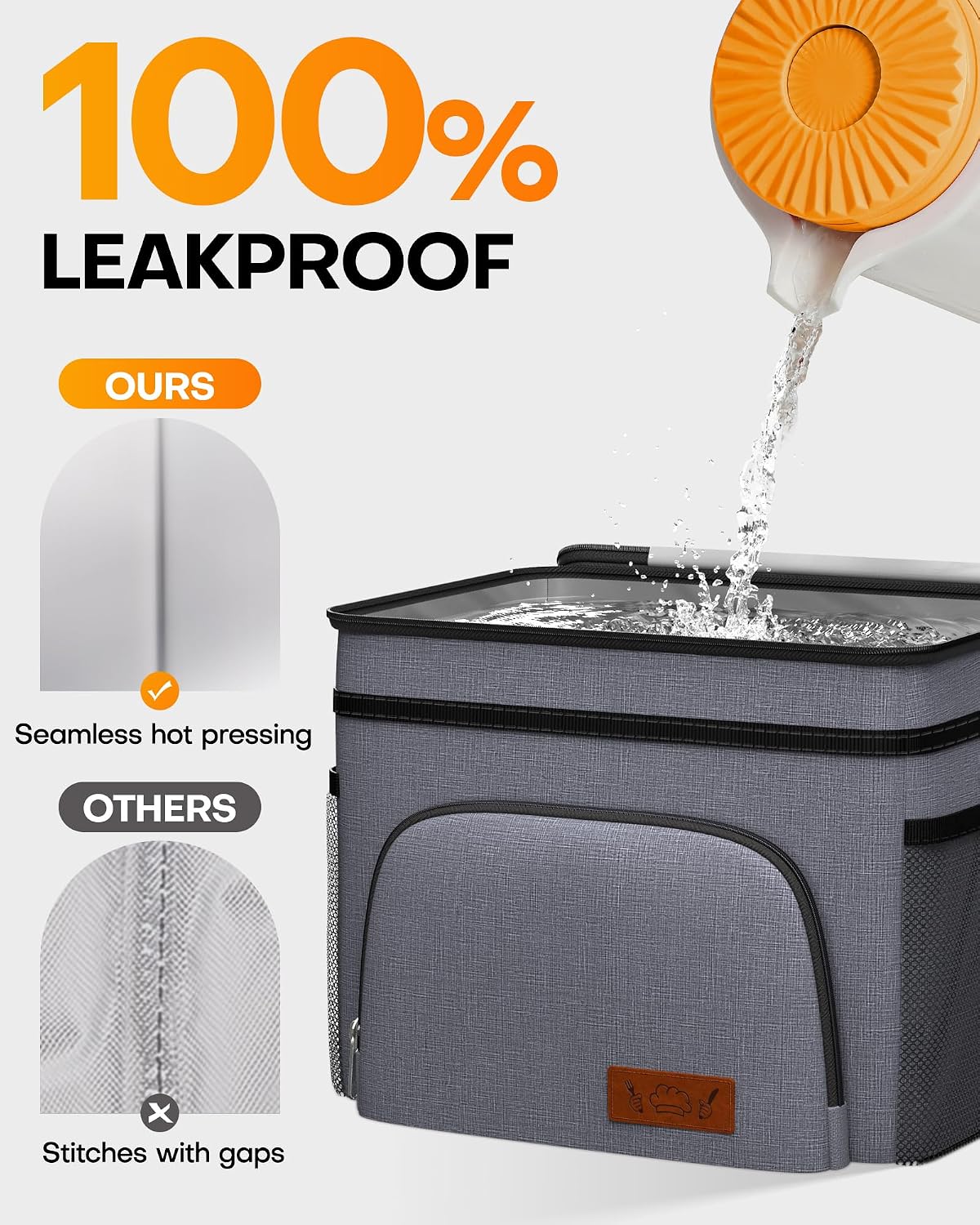 Insulated Lunch Box Men Women Leak-Proof Cooler Lunch Bag 9L