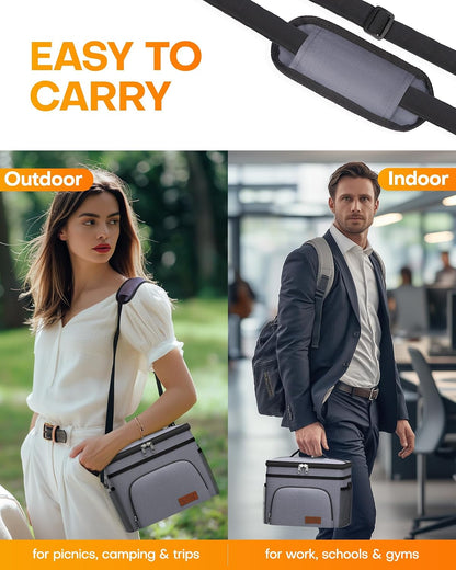 Insulated Lunch Box Men Women Leak-Proof Cooler Lunch Bag 9L