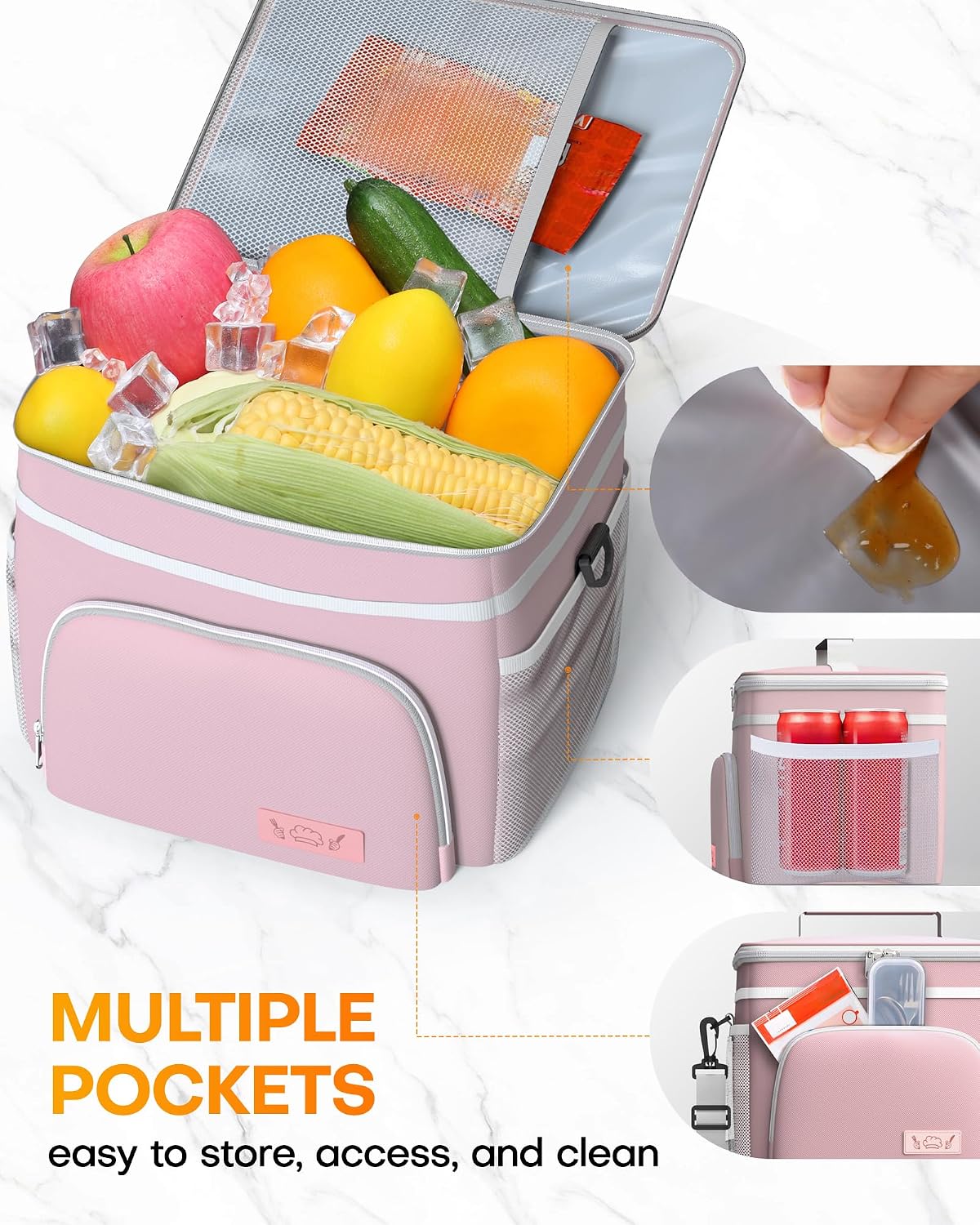 Insulated Lunch Box Men Women Leak-Proof Cooler Lunch Bag 9L