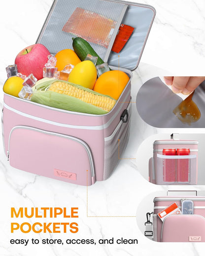 Insulated Lunch Box Men Women Leak-Proof Cooler Lunch Bag 9L