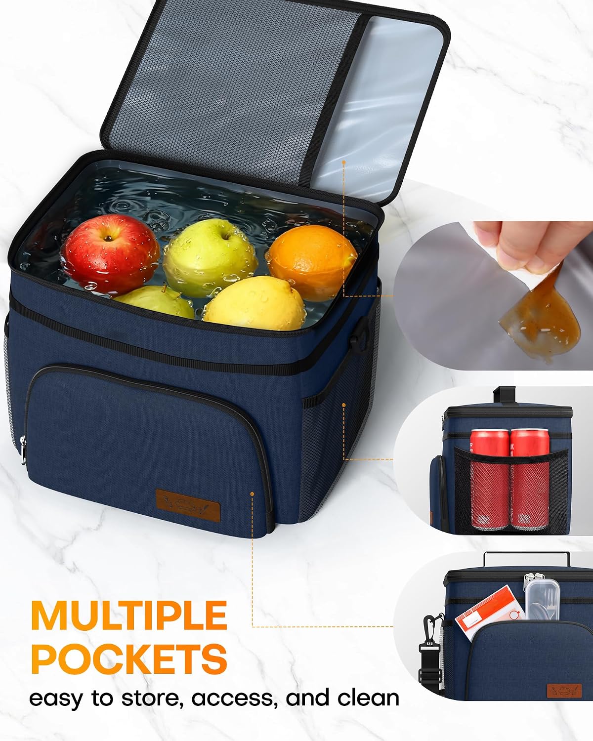 Insulated Lunch Box Men Women Leak-Proof Cooler Lunch Bag 9L