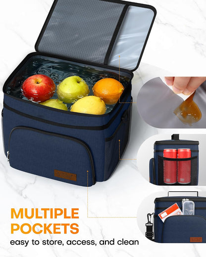 Insulated Lunch Box Men Women Leak-Proof Cooler Lunch Bag 9L