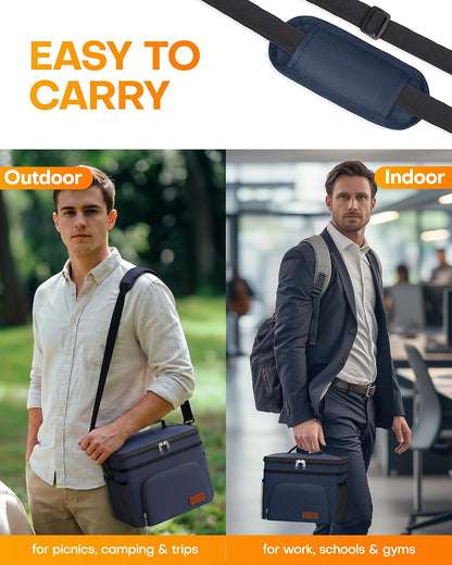 Insulated Lunch Box Men Women Leak-Proof Cooler Lunch Bag 9L