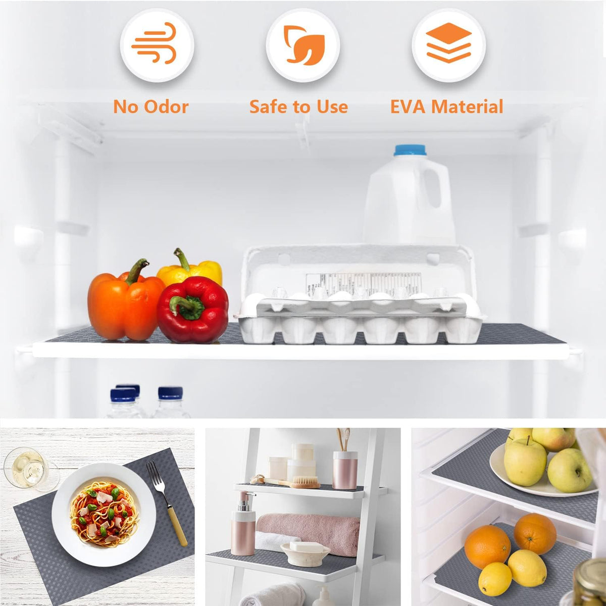 Shelf Liners for Kitchen Cabinets Non Adhensive,Gray 11.8"× 59"