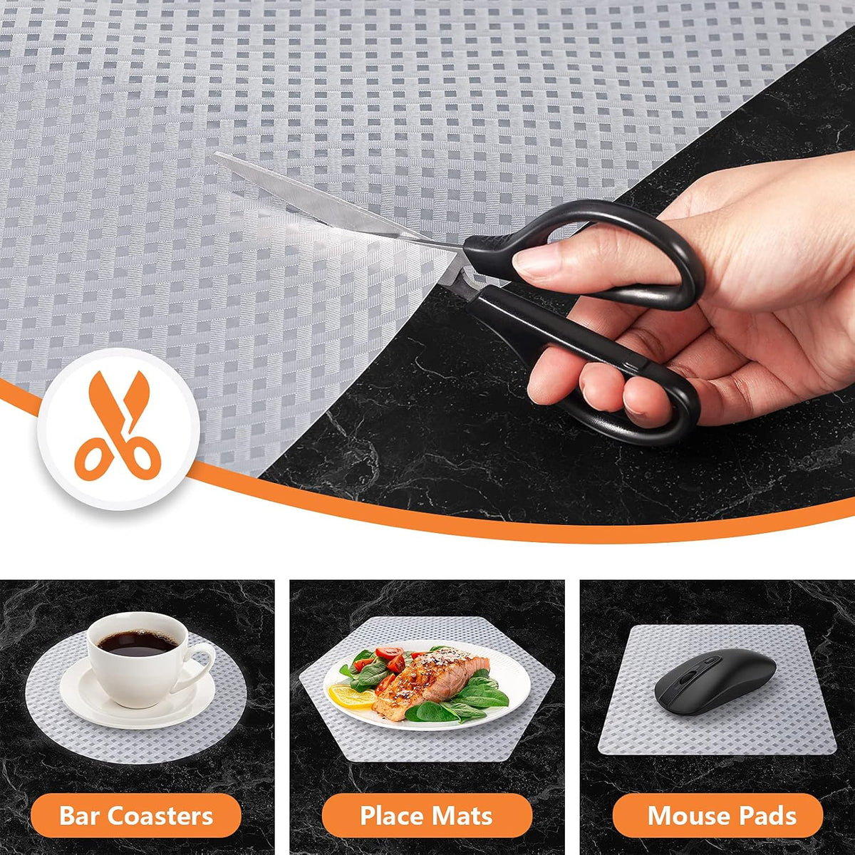 Shelf Liners for Kitchen Cabinets Non Adhensive,Gray 11.8"× 59"