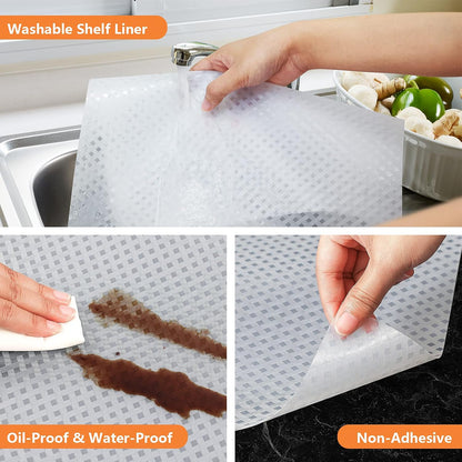 Shelf Liners for Kitchen Cabinets Non Adhensive,Gray 11.8"× 59"
