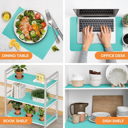 Shelf Liners for Kitchen Cabinets Non Adhensive,Gray 11.8"× 59"