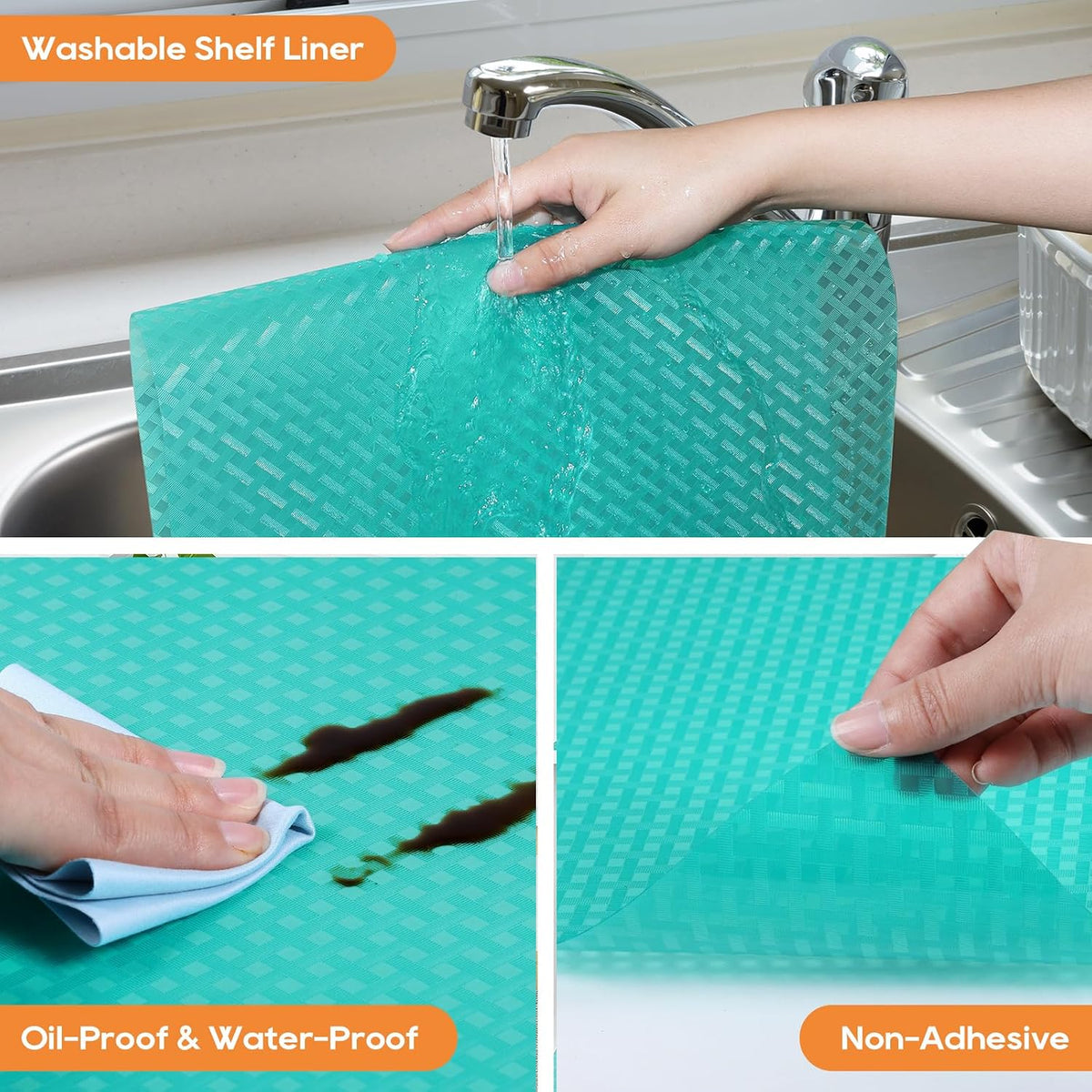 Shelf Liners for Kitchen Cabinets Non Adhensive,Gray 11.8"× 59"