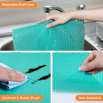 Shelf Liners for Kitchen Cabinets Non Adhensive,Gray 11.8"× 59"