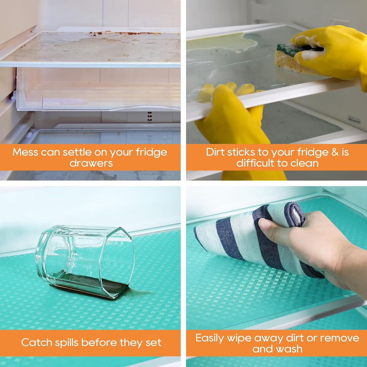 Shelf Liners for Kitchen Cabinets Non Adhensive,Gray 11.8"× 59"