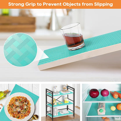 Shelf Liners for Kitchen Cabinets Non Adhensive,Gray 11.8"× 59"