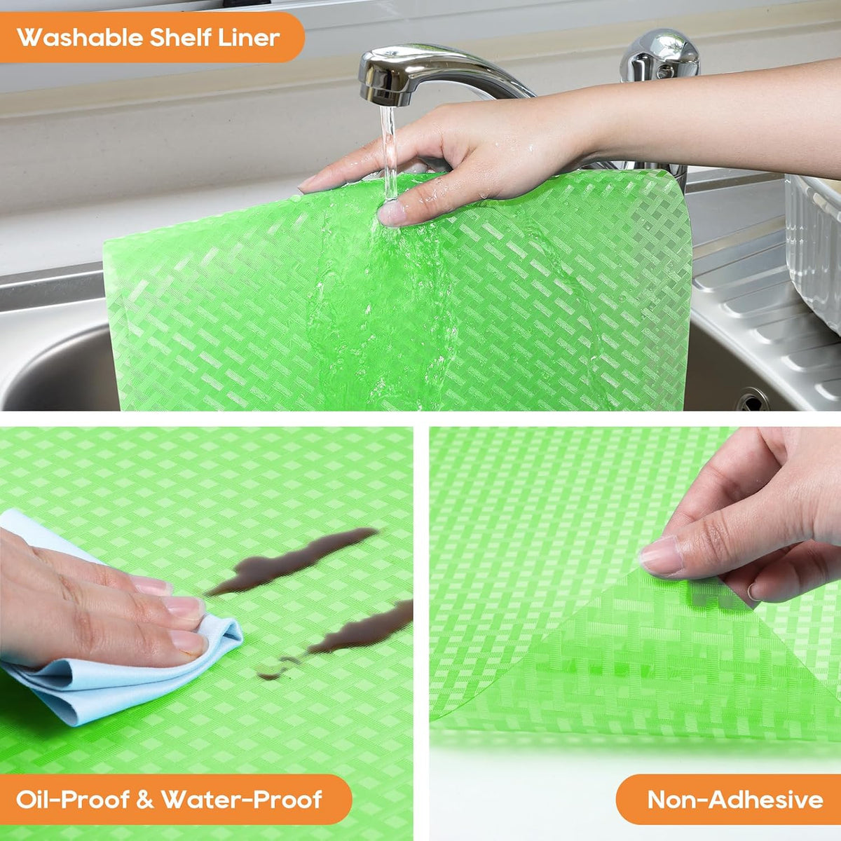 Shelf Liners for Kitchen Cabinets Non Adhensive,Gray 11.8"× 59"