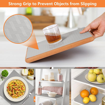 Shelf Liners for Kitchen Cabinets Non Adhensive,Gray 11.8"× 59"