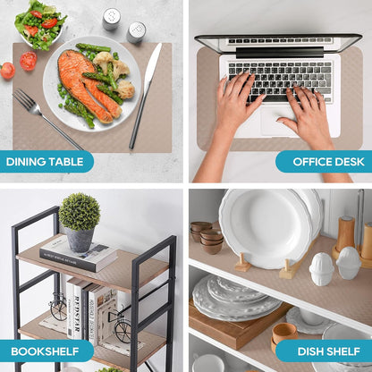 Shelf Liners for Kitchen Cabinets Non Adhensive,Gray 11.8"× 59"