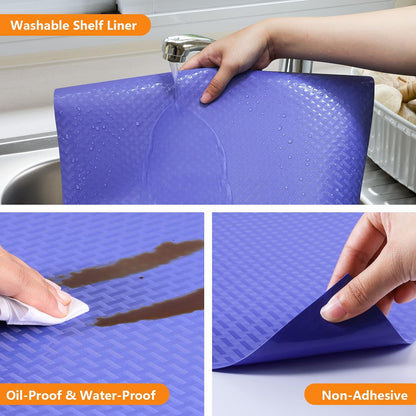Shelf Liners for Kitchen Cabinets Non Adhensive,Gray 11.8"× 59"