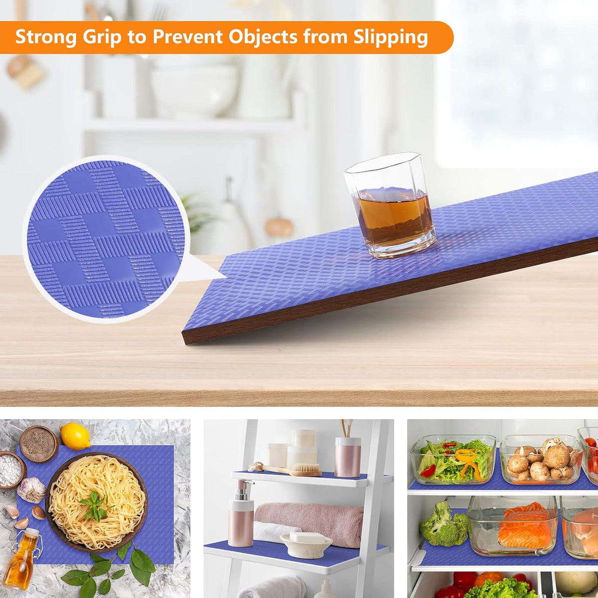 Shelf Liners for Kitchen Cabinets Non Adhensive,Gray 11.8"× 59"