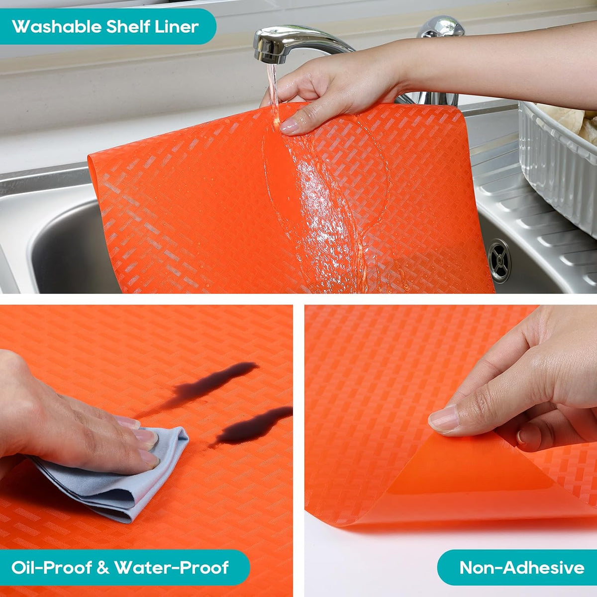 Shelf Liners for Kitchen Cabinets Non Adhensive,Gray 11.8"× 59"