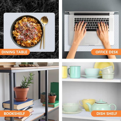 Shelf Liners for Kitchen Cabinets Non Adhensive,Gray 11.8"× 59"